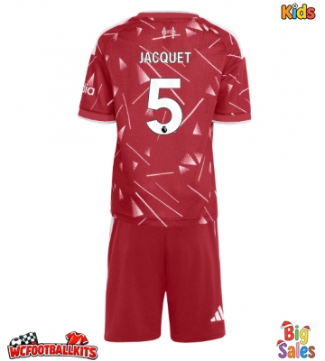 Liverpool Jeremy Jacquet #5 Replica Home Stadium Kit for Kids 2026-27 Short Sleeve (+ pants)